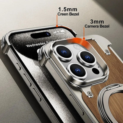 Luxury Wooden Metal Case For iPhone