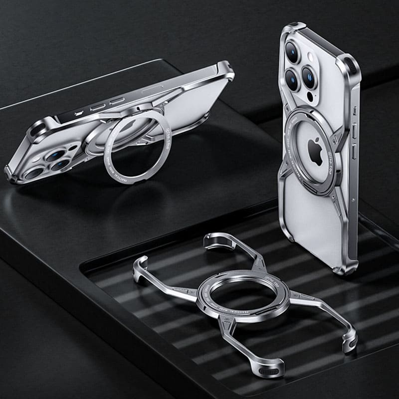 X Metal Rotating Minimal Magnetic iPhone Case