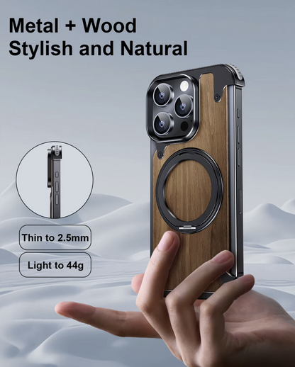 Luxury Wooden Metal Case For iPhone