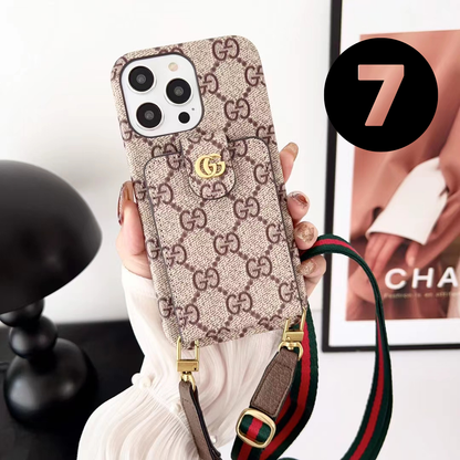 Premium iPhone Luxury Sling Wallet Case | New Chanel